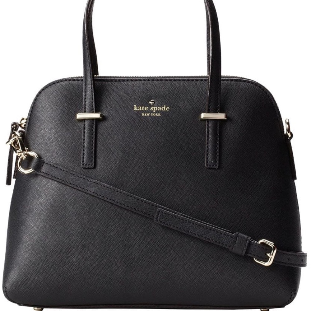 Kate Spade Cedar Street Maise Satchel Crossbody – Black Saffiano Leather